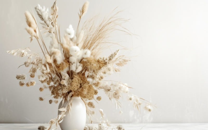 Torkade blommor Stilleben White Flora 38