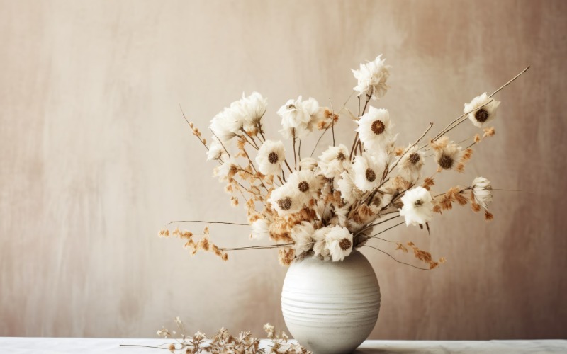 Torkade blommor Stilleben White Flora 52