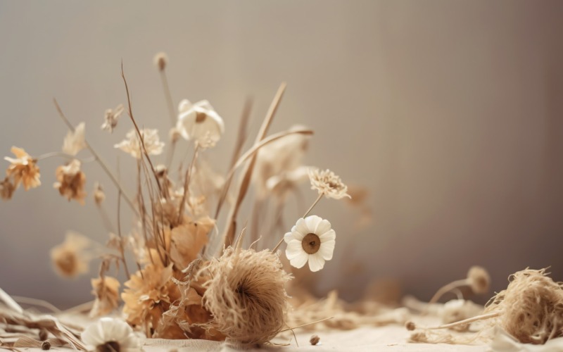 Torkade blommor Stilleben White Flora 58