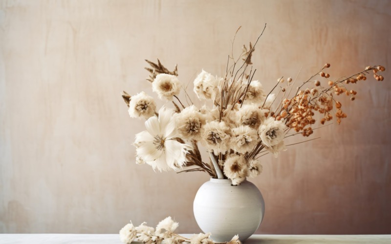 Torkade blommor Stilleben White Flora 60