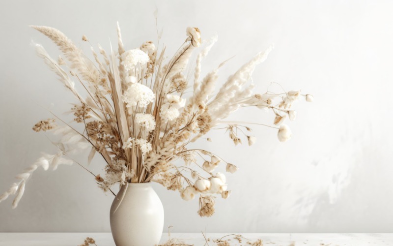 Torkade blommor Stilleben White Flora 61