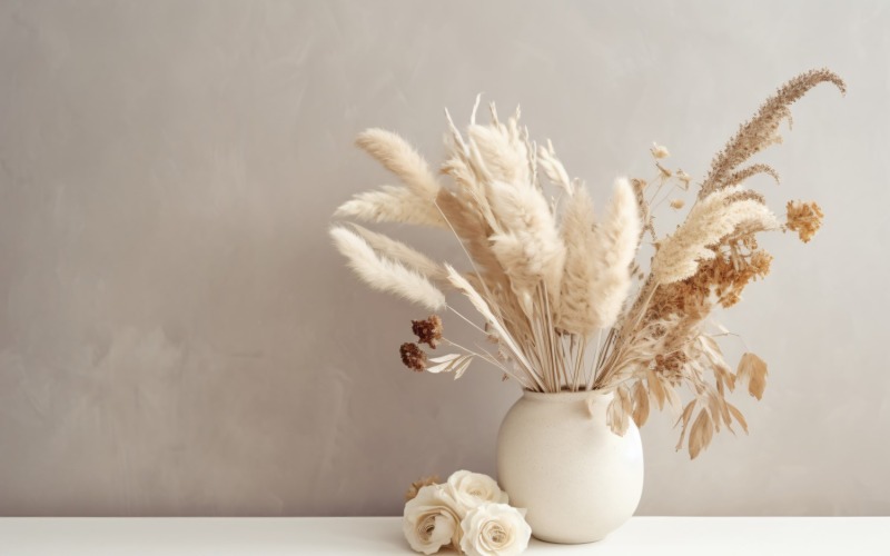 Torkade blommor Stilleben White Flora 62