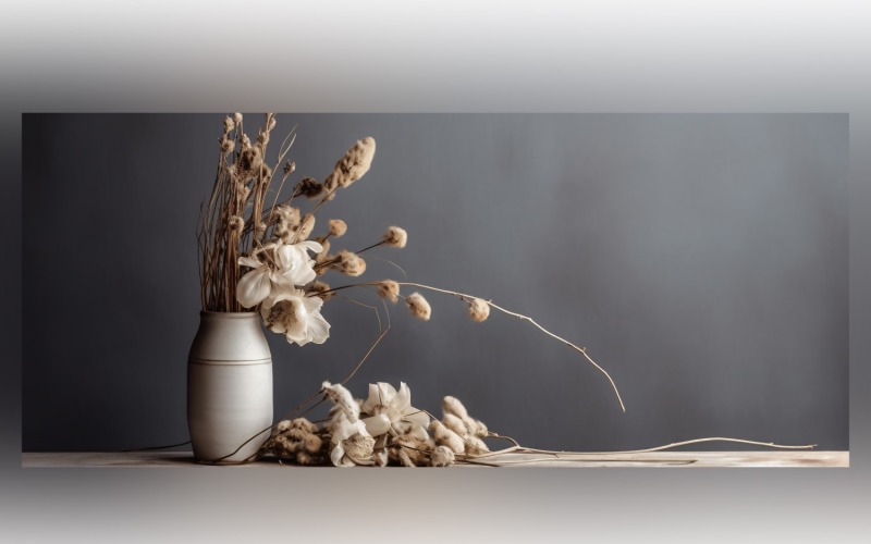 Torkade blommor Stilleben White Flora 86