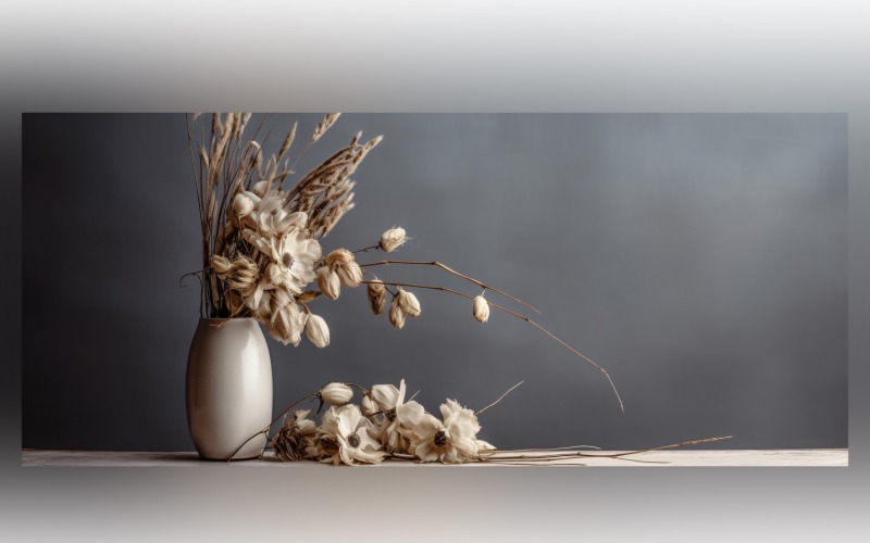 Torkade blommor Stilleben White Flora 90