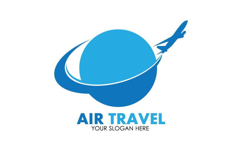 Vliegtuig reizen logo sjabloon vector v8