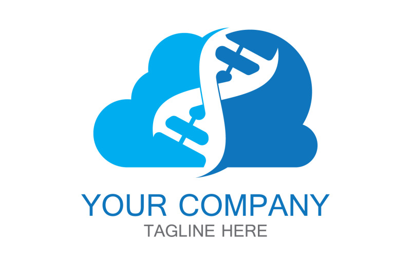 Wolkenblauw DNA-logo sjabloon v2