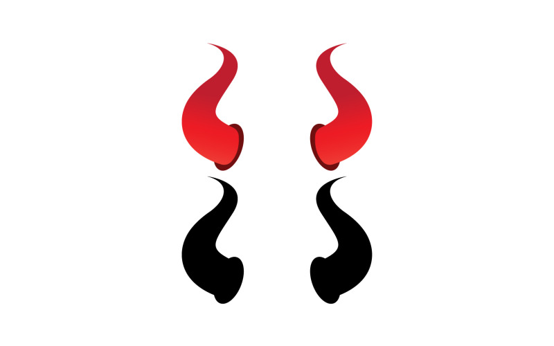 Diabelski róg czerwony szablon logo v2