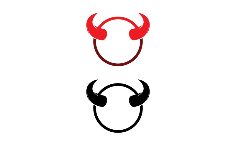 Diabelski róg czerwony szablon logo v43