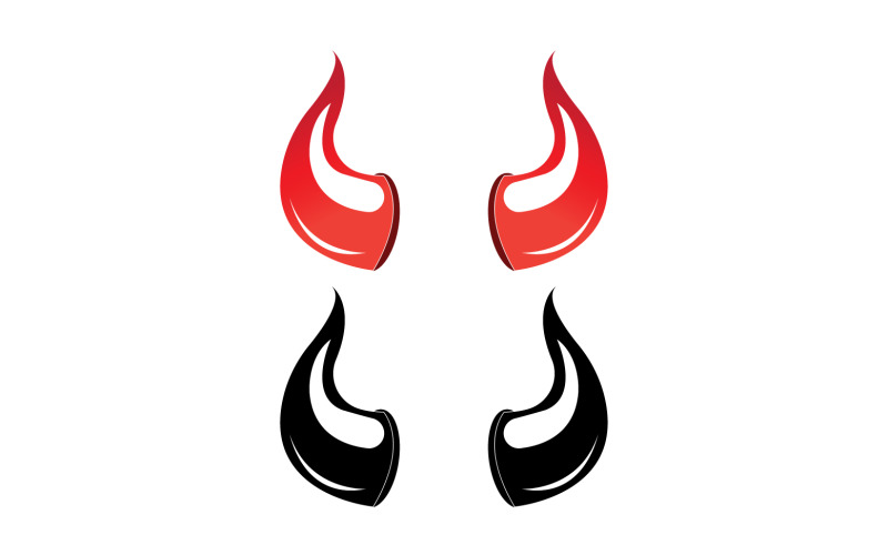 Diabelski róg czerwony szablon logo v4