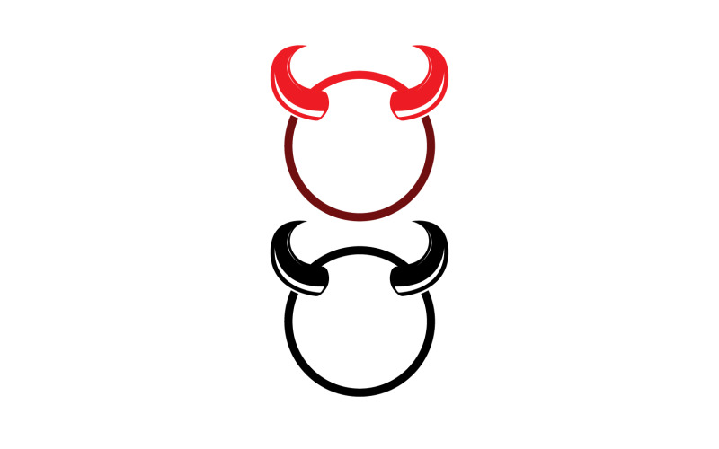 Duivel hoorn rode sjabloon logo v36