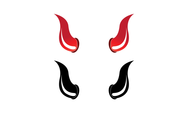 Красный шаблон логотипа рога дьявола v21