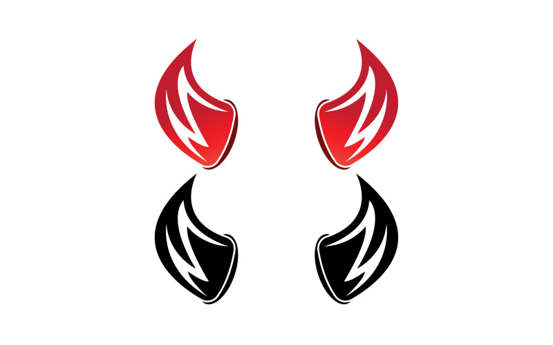 Logo červené šablony ďábelského rohu v10