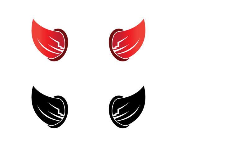 Logo červené šablony ďábelského rohu v17