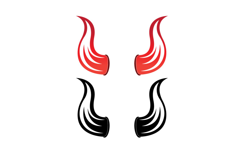 Logo de modèle rouge de corne de diable v14