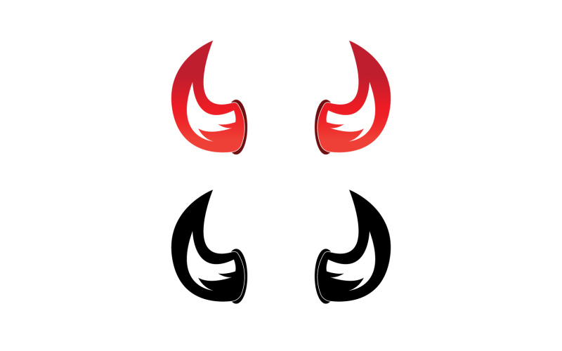 Logo de modèle rouge de corne de diable v15