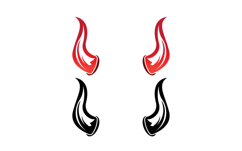 Logo de modèle rouge de corne de diable v20