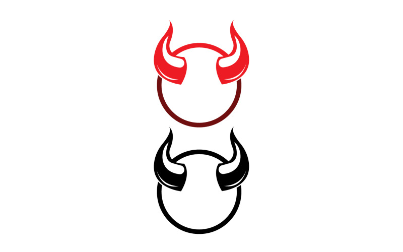 Logo de modèle rouge de corne de diable v28