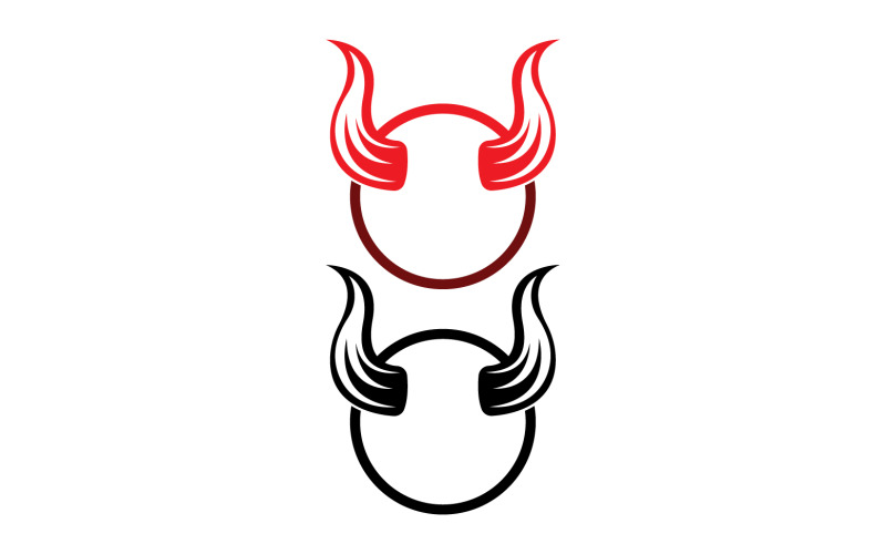 Logo de modèle rouge de corne de diable v38