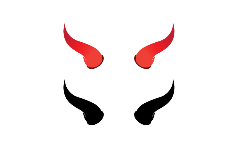 Logo de modèle rouge de corne de diable v6