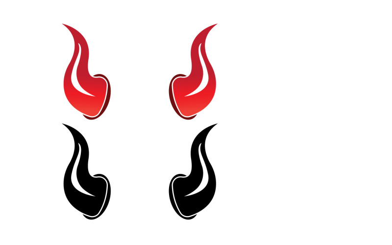 Logo de modèle rouge de corne de diable v9
