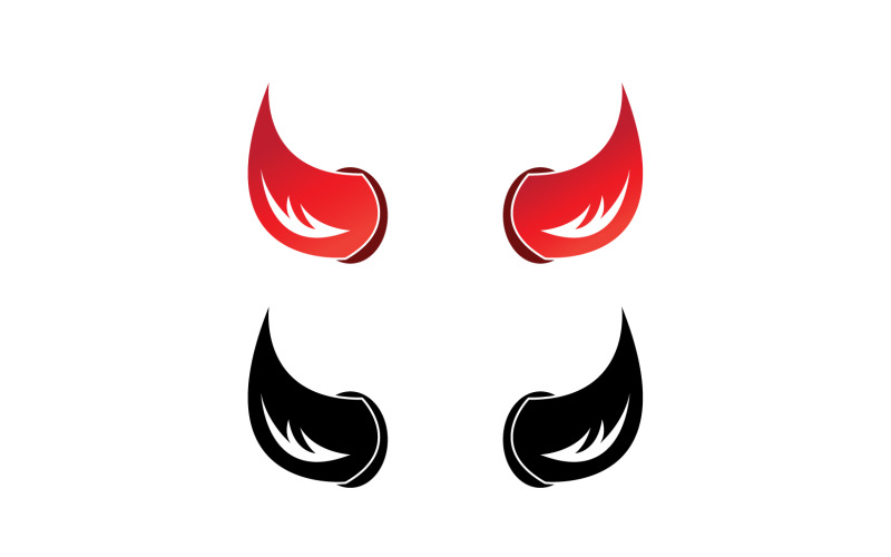 Logo modello rosso corno del diavolo v16