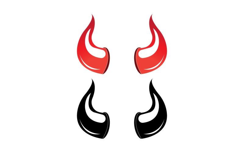 Logo modello rosso corno del diavolo v4