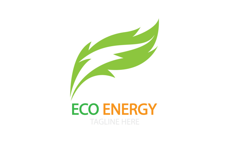 Logo vettoriale modello foglia verde eco v1