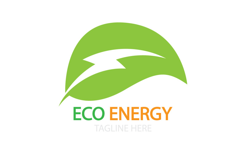 Logo vettoriale modello foglia verde eco v2