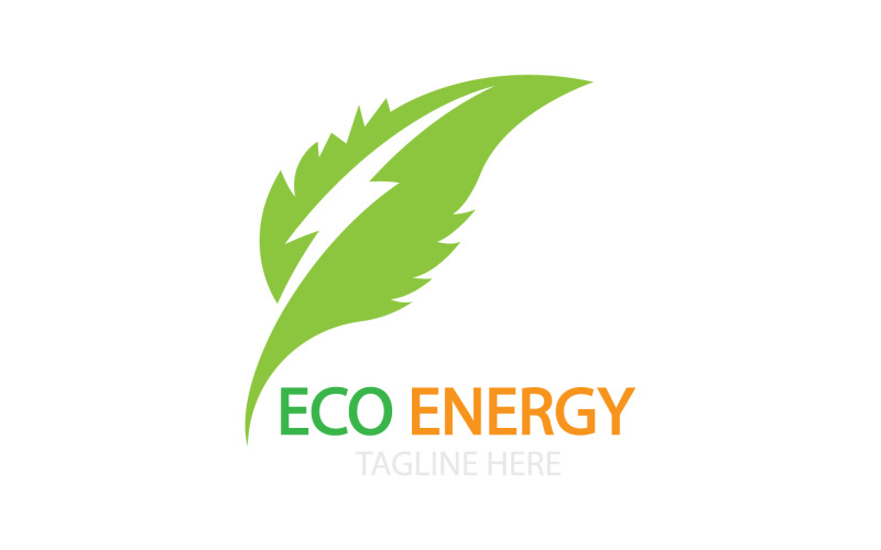 Logotipo de vetor de modelo de folha ecológica verde v10