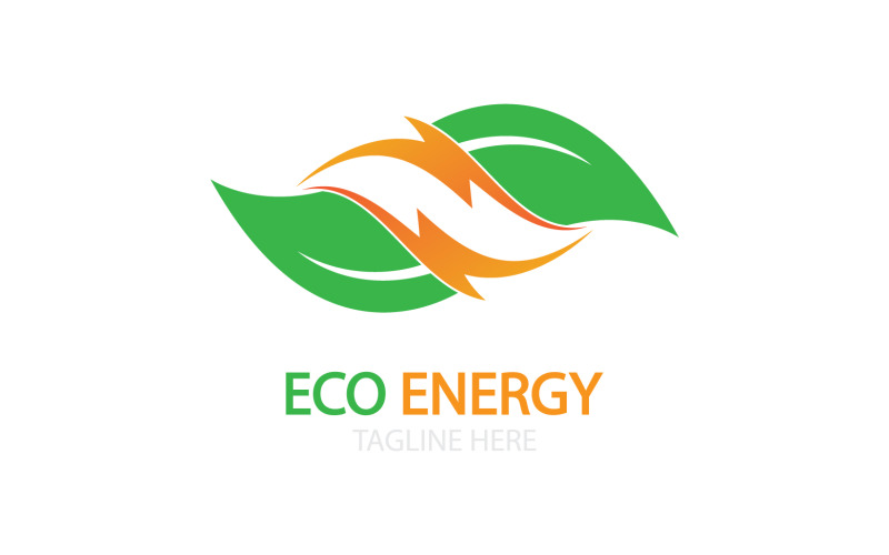 Logotipo de vetor de modelo de folha ecológica verde v17