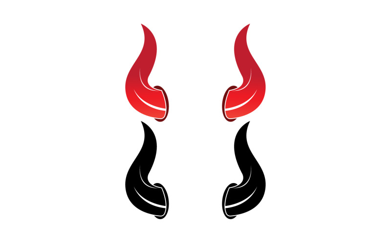 Logotipo do modelo vermelho do chifre do diabo v18