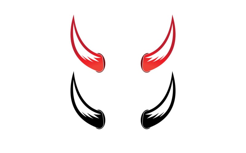 魔鬼角红色模板标志 v11