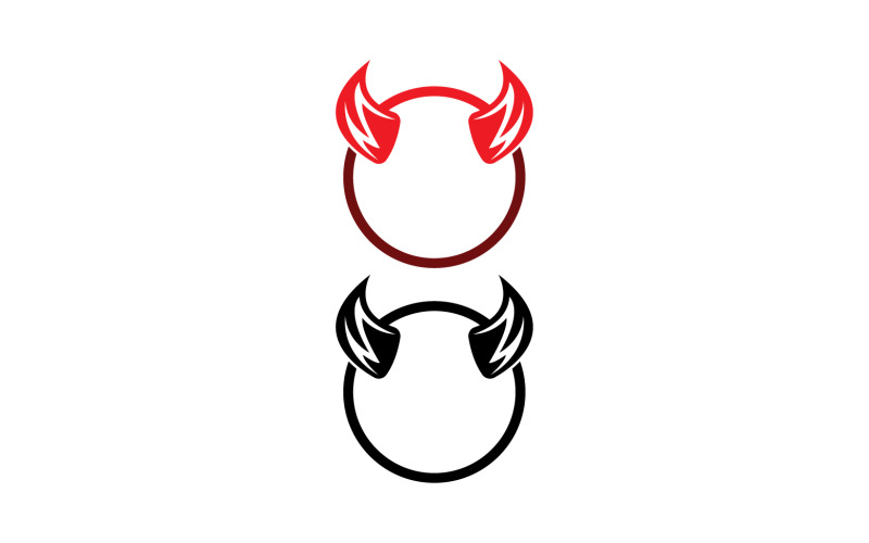魔鬼角红色模板标志 v50