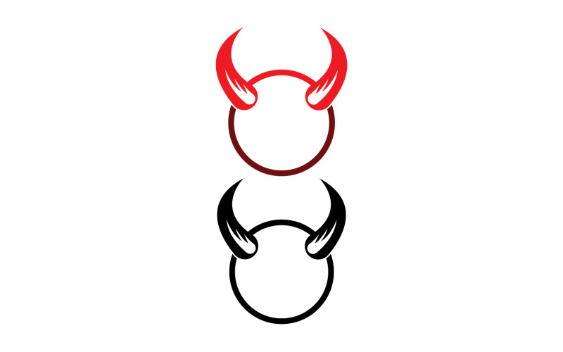 Modelo de logotipo vermelho de chifre do diabo v47