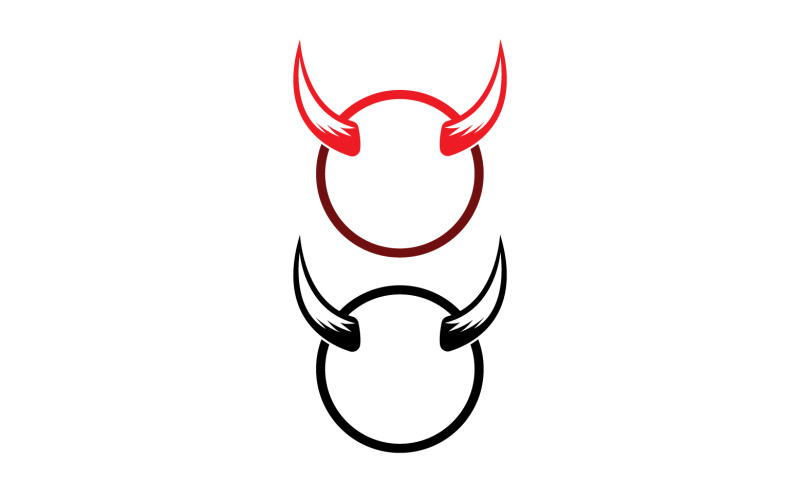 Şeytan boynuzu kırmızı şablon logosu v35