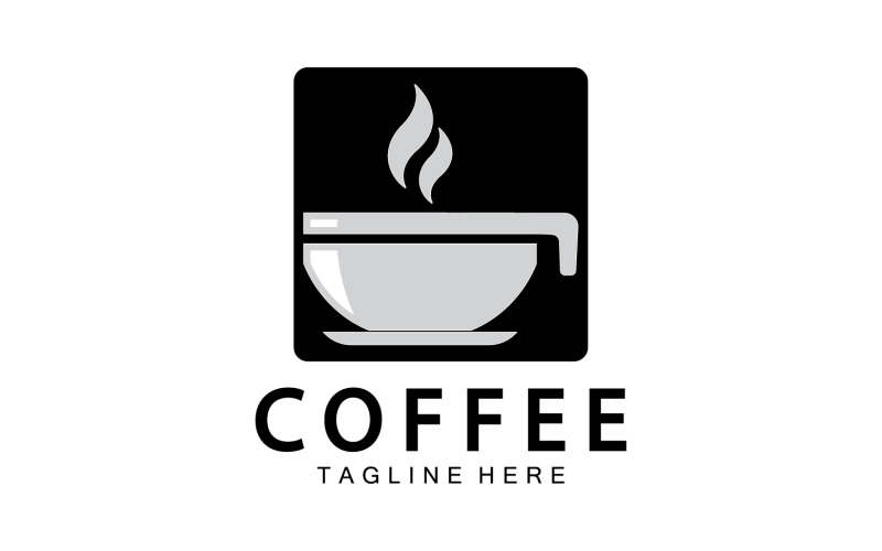 Vettore del logo del modello di bevanda al caffè v21
