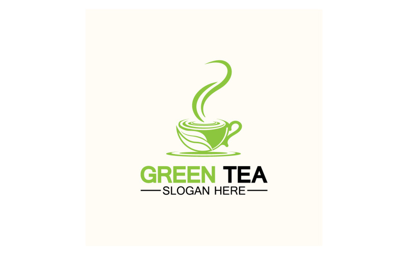 Groene thee Gezondheid sjabloon logo v17