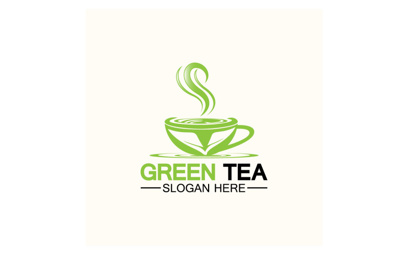 Groene thee Gezondheid sjabloon logo v3