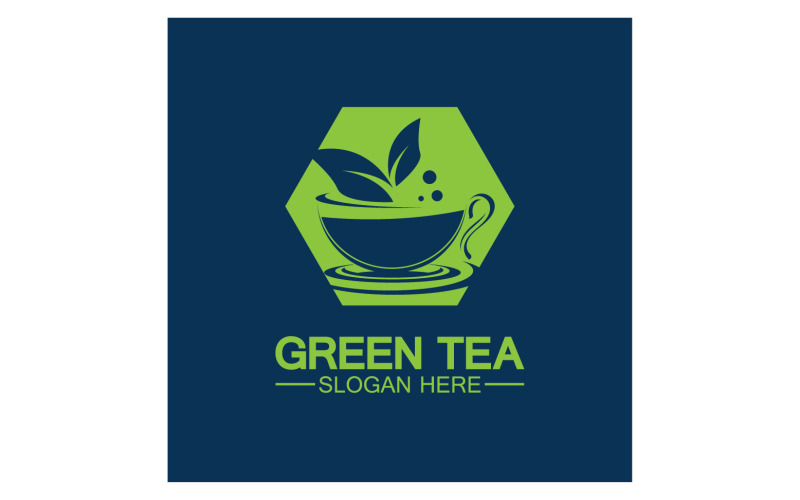 Groene thee Gezondheid sjabloon logo v46