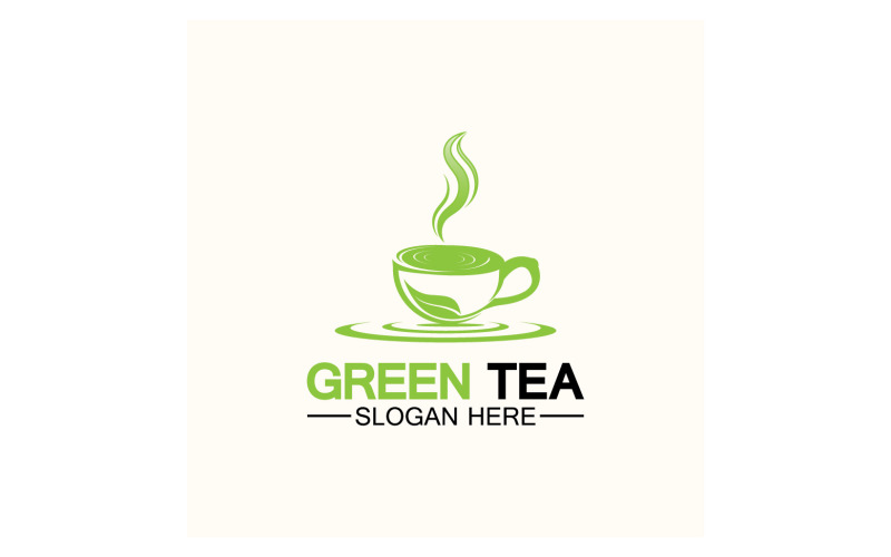 Grüner Tee-Gesundheitsvorlagenlogo v19