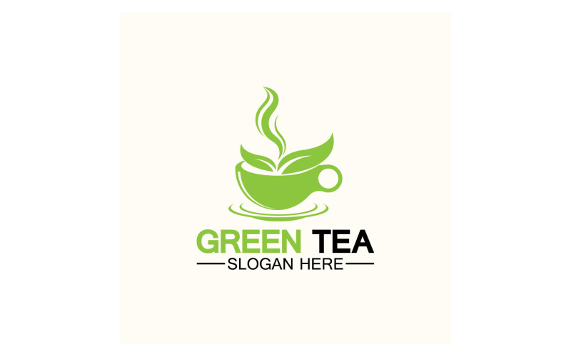 Logo del modello di salute del tè verde v13