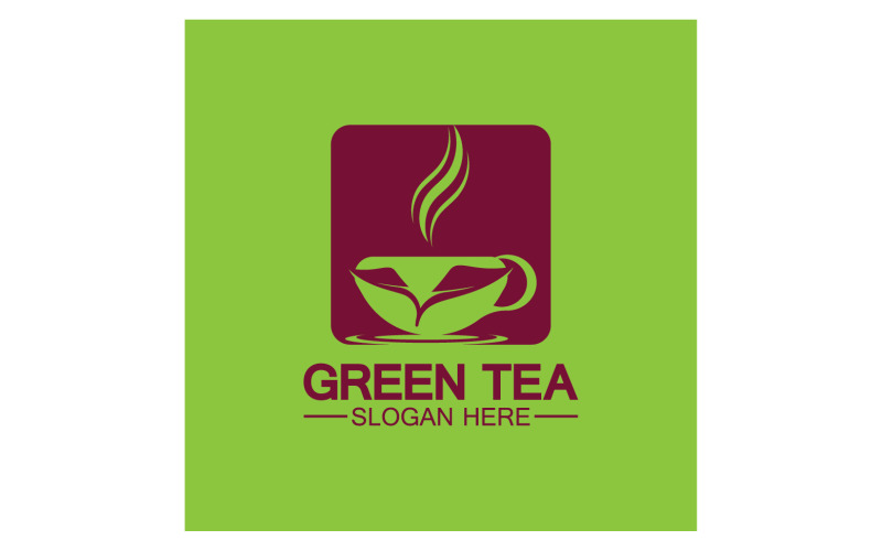Logo del modello di salute del tè verde v30