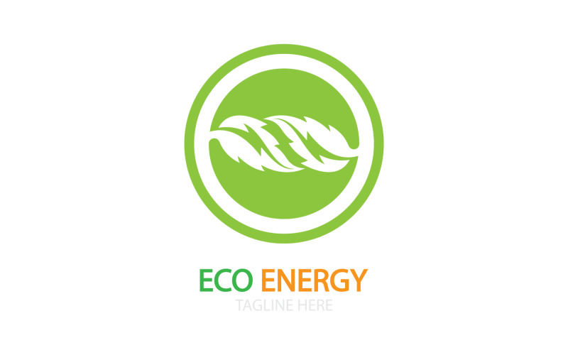 Logo vettoriale modello foglia eco verde v27