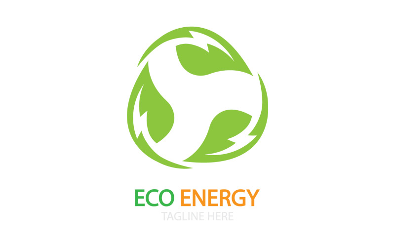 Logo vettoriale modello foglia verde eco v20