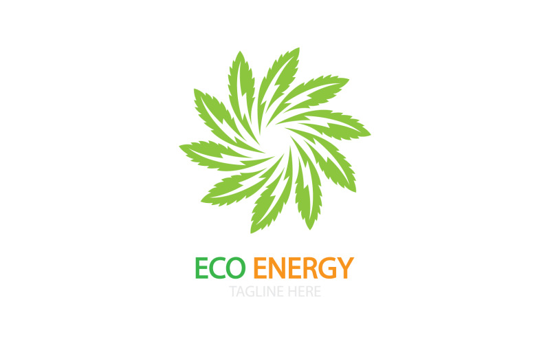 Logo vettoriale modello foglia verde eco v23