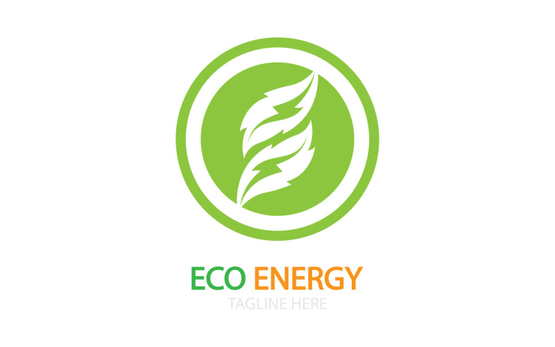 Logo vettoriale modello foglia verde eco v28