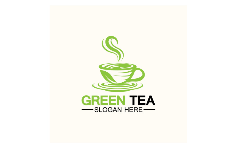 Logotipo do modelo de saúde do chá verde v16