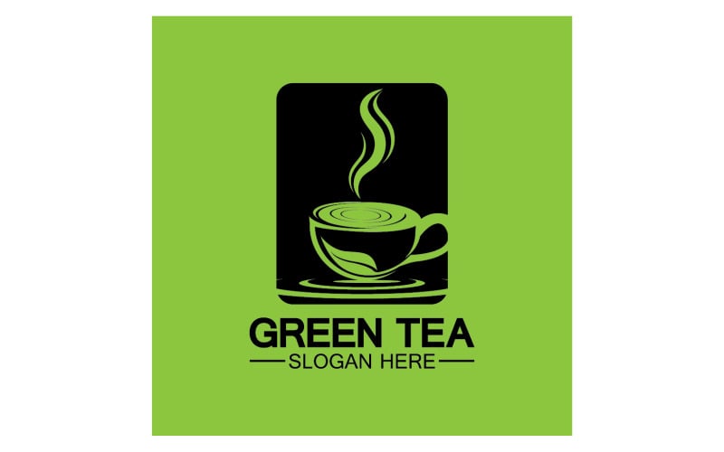 Logotipo do modelo de saúde do chá verde v27
