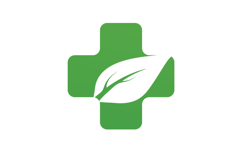 Modelo de logotipo de saúde de folha de natureza hospitalar v17