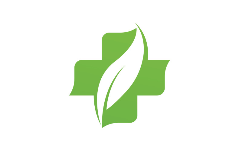 Modelo de logotipo de saúde de folha de natureza hospitalar v2